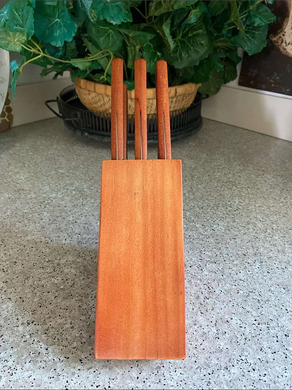 Vintage Complete All-Original Knife Set in Wooden Block